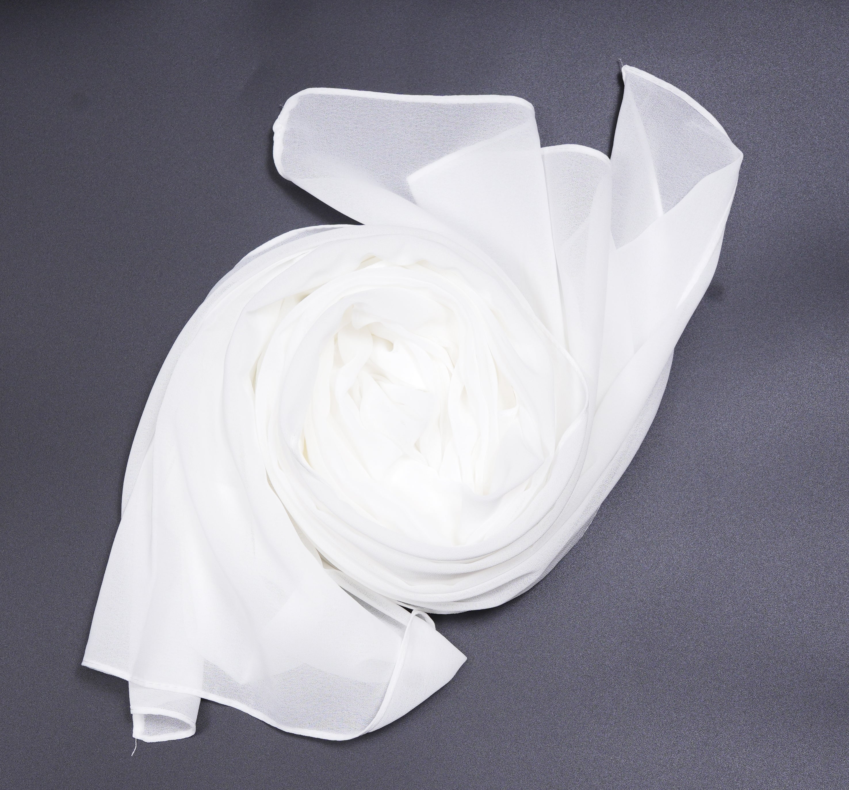 GEORGETTE SCARF - PURE WHITE