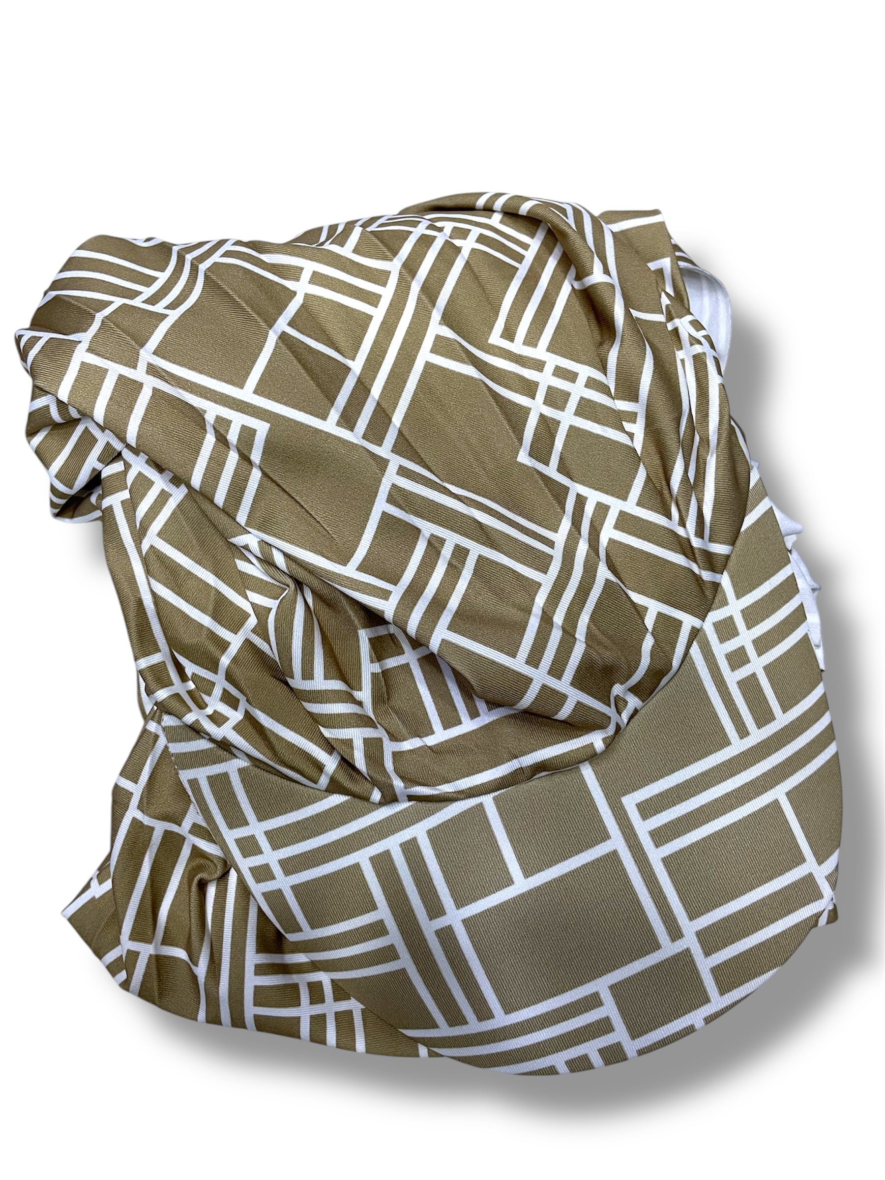 GEOMETRIC PRINT HAT - Sand & White - MADE IN TURKEY