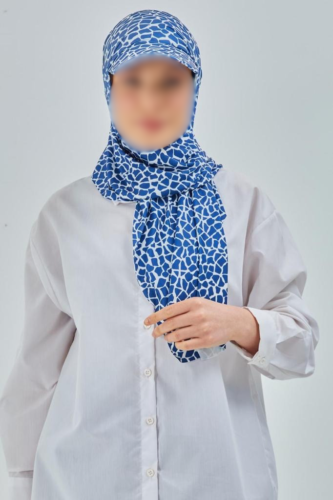 GIRAFFE PRINT - Sky Blue & Navy - MADE IN TURKEY
