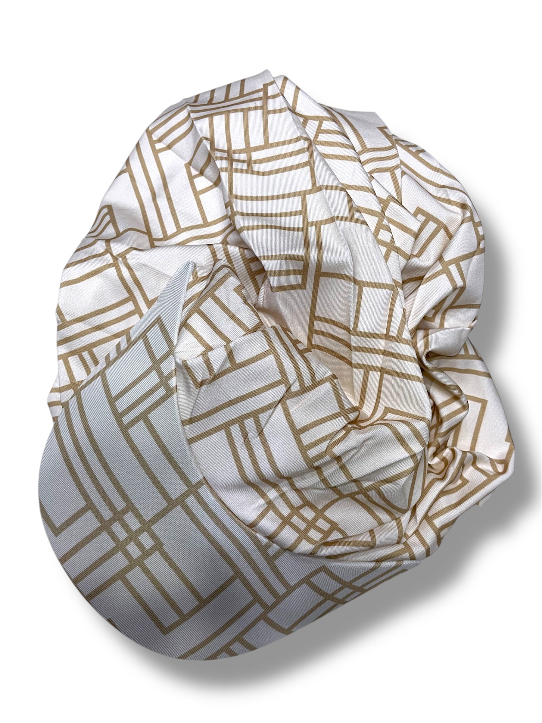 GEOMETRIC PRINT HAT - Granite & Dune - MADE IN TURKEY