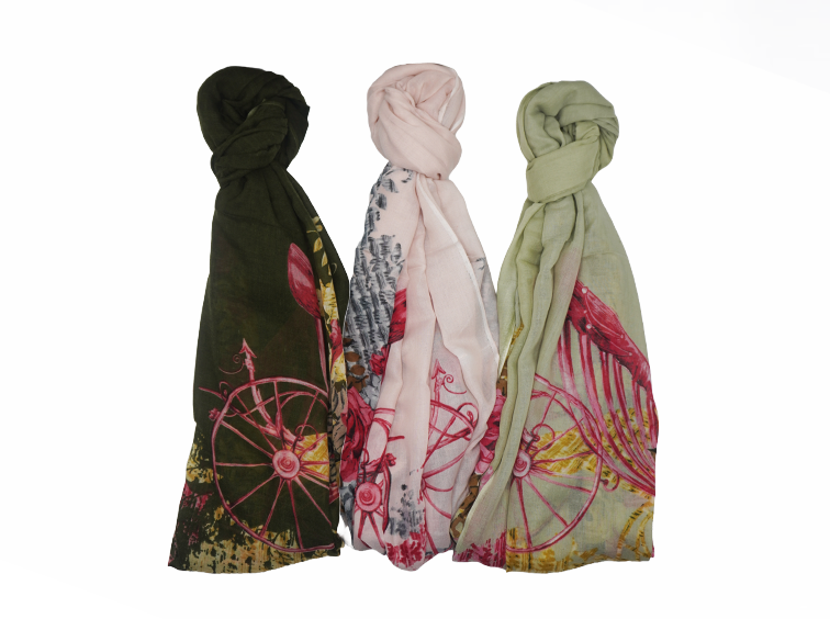 Caravané by Nourah - Printed Gurkha Green Lawn - Made In Turkey