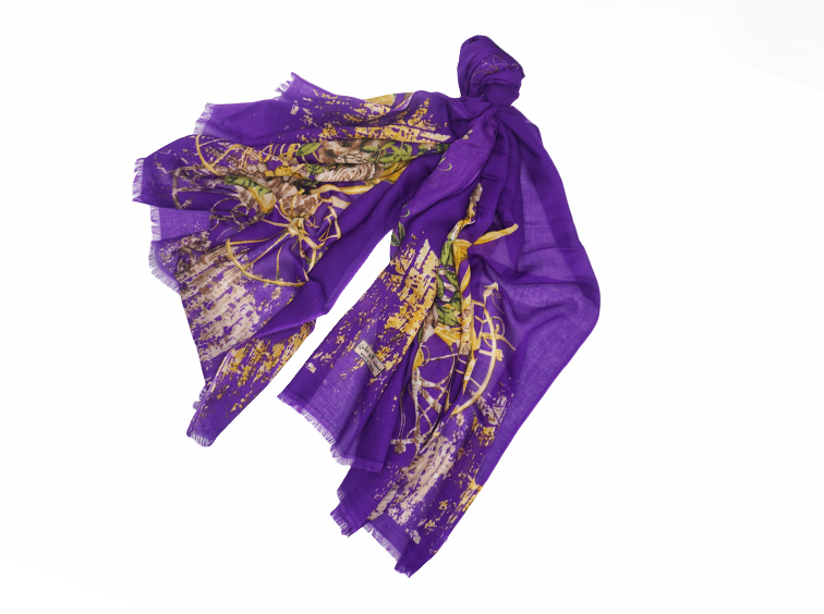 Caravané by Nourah - Printed Royal Plum Lawn - Made In Turkey