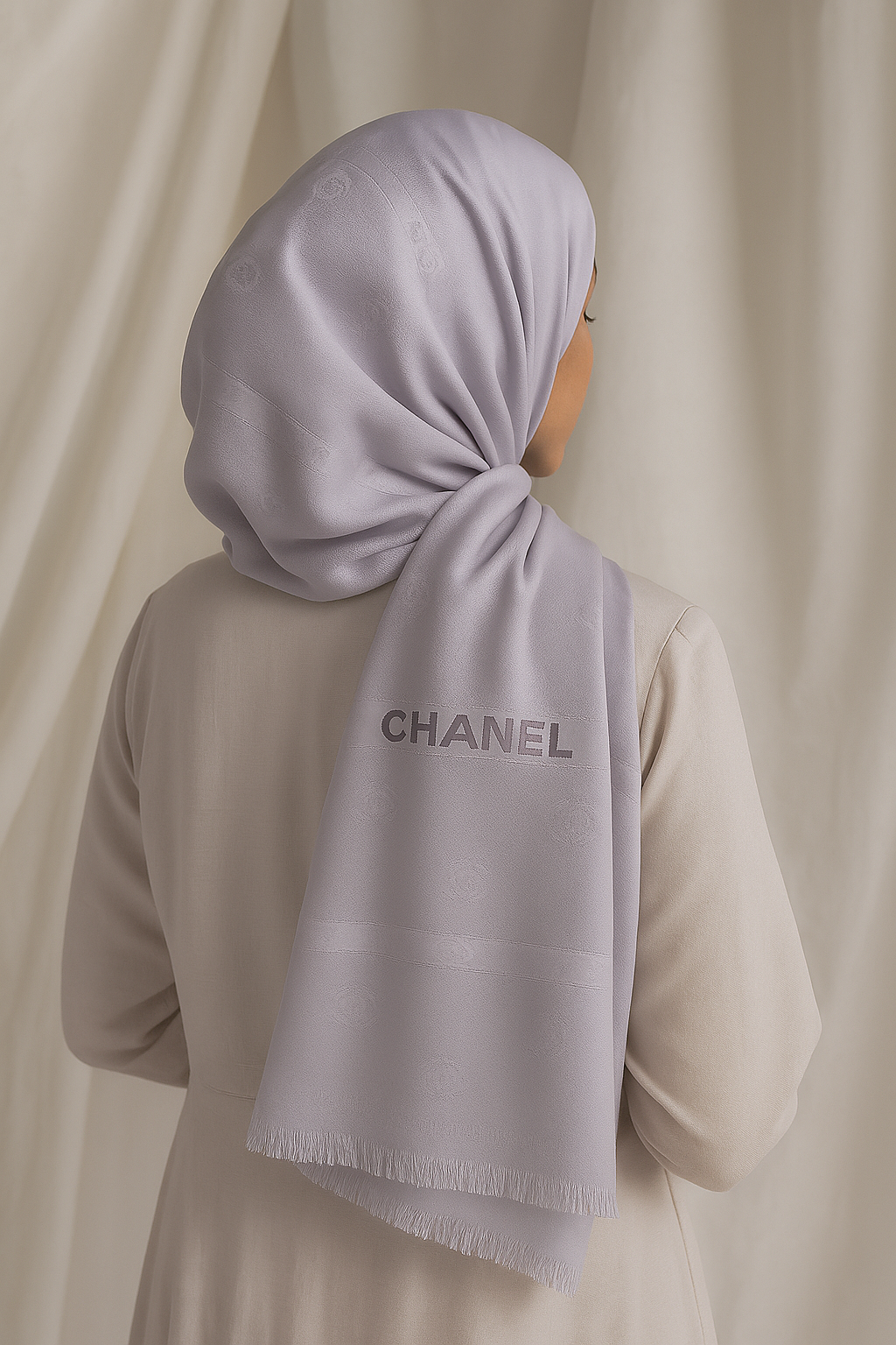 Chanel Embossed Jacquard Scarf - Pale Lavender